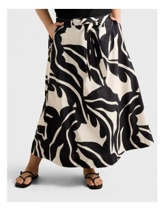Madeleine Belted Midi Skirt in Multi