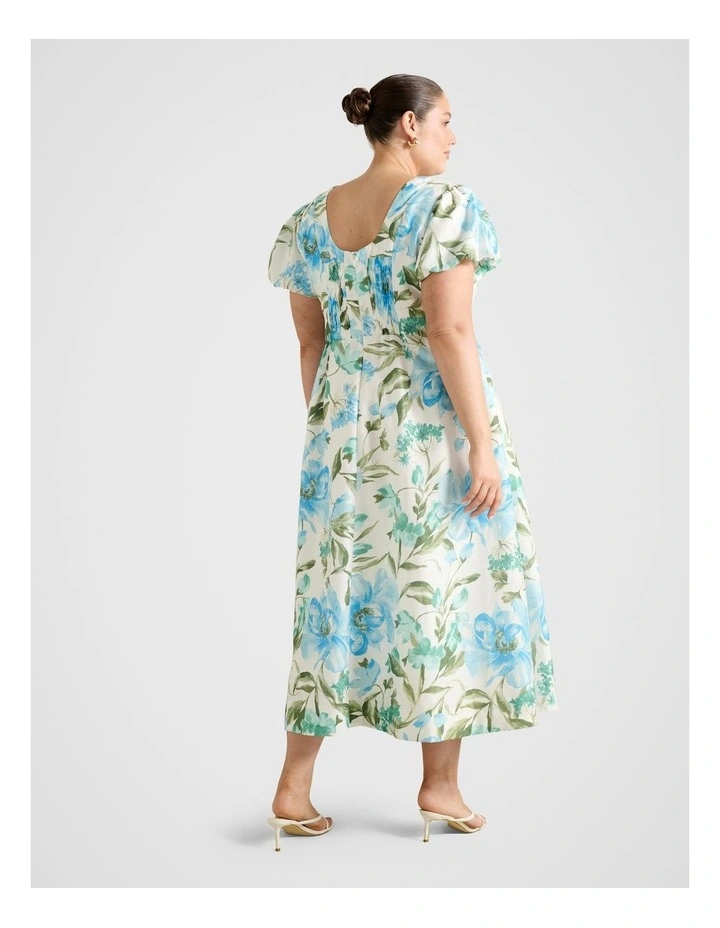 Lily Scoop Neck Midi Dress in Blue image 2