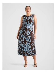 Ally Sleeveless Mesh Midi Dress in Multi