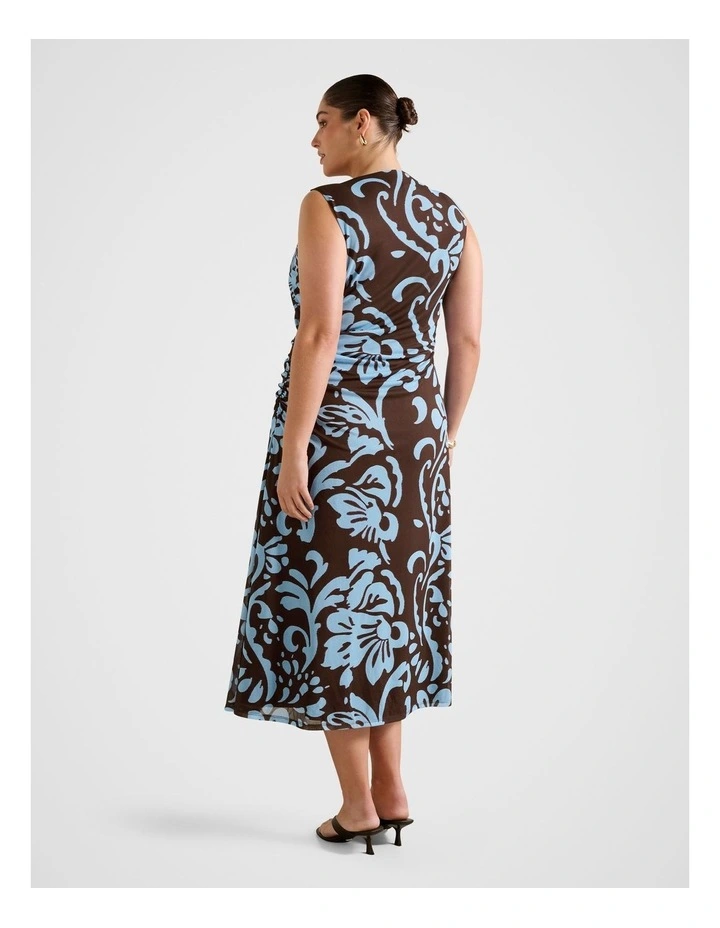 Ally Sleeveless Mesh Midi Dress in Multi image 2