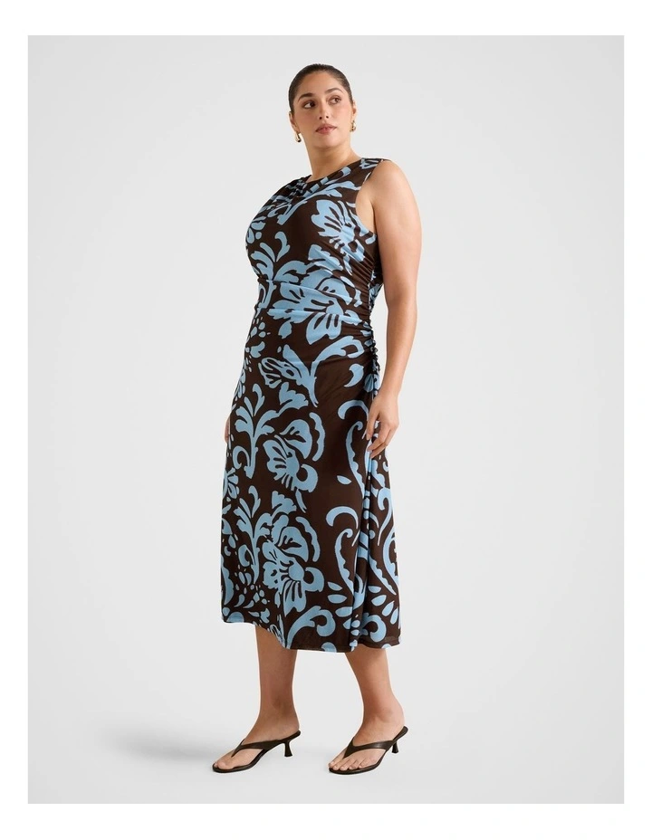 Ally Sleeveless Mesh Midi Dress in Multi image 3