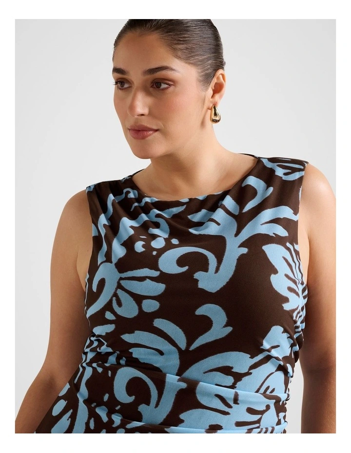 Ally Sleeveless Mesh Midi Dress in Multi image 4
