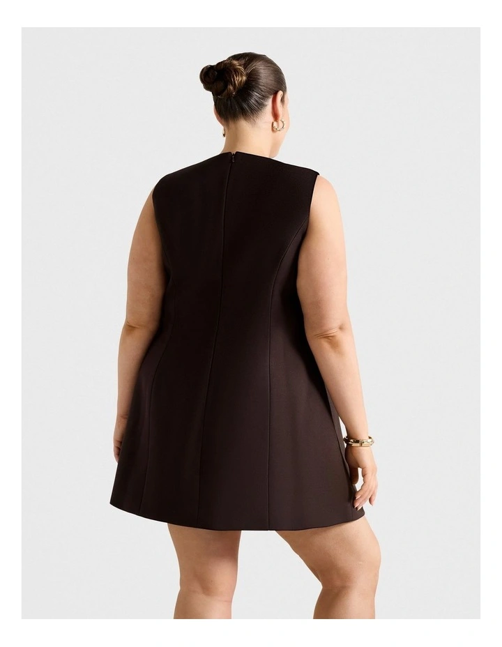 Larisa Tailored Mini Dress in Chocolate image 2
