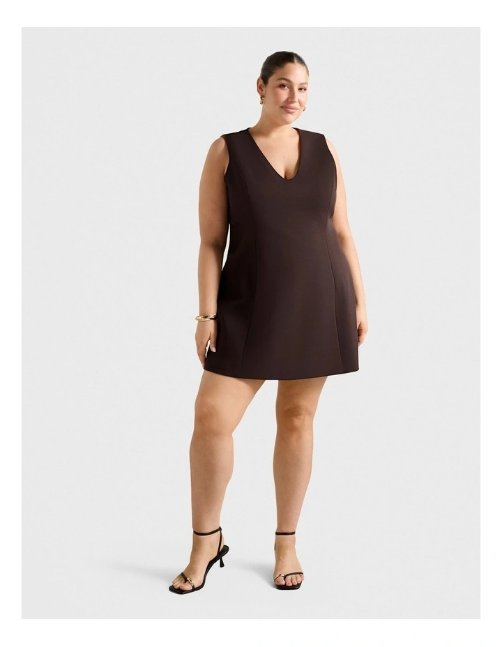 Larisa Tailored Mini Dress in Chocolate image 5