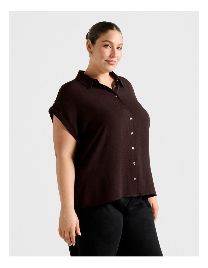 Zadie Short Sleeves Shirt in Brown image 3