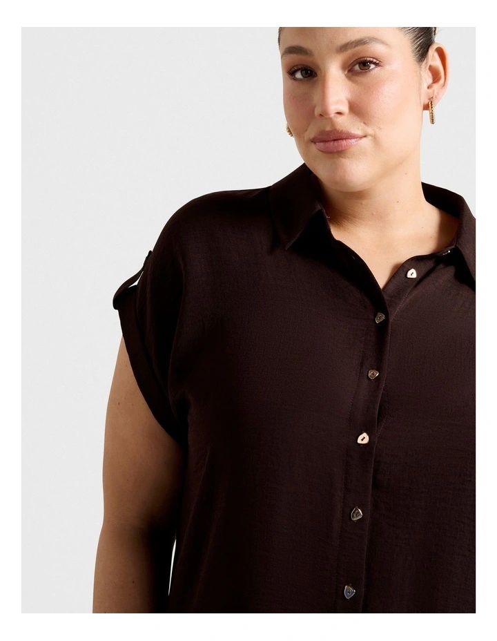 Zadie Short Sleeves Shirt in Brown image 4
