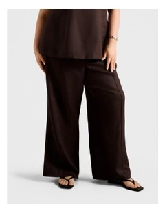 Posey Linen Wide Leg Pants in Brown