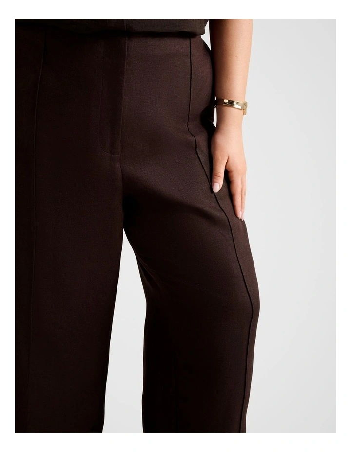 Posey Linen Wide Leg Pants in Brown image 4