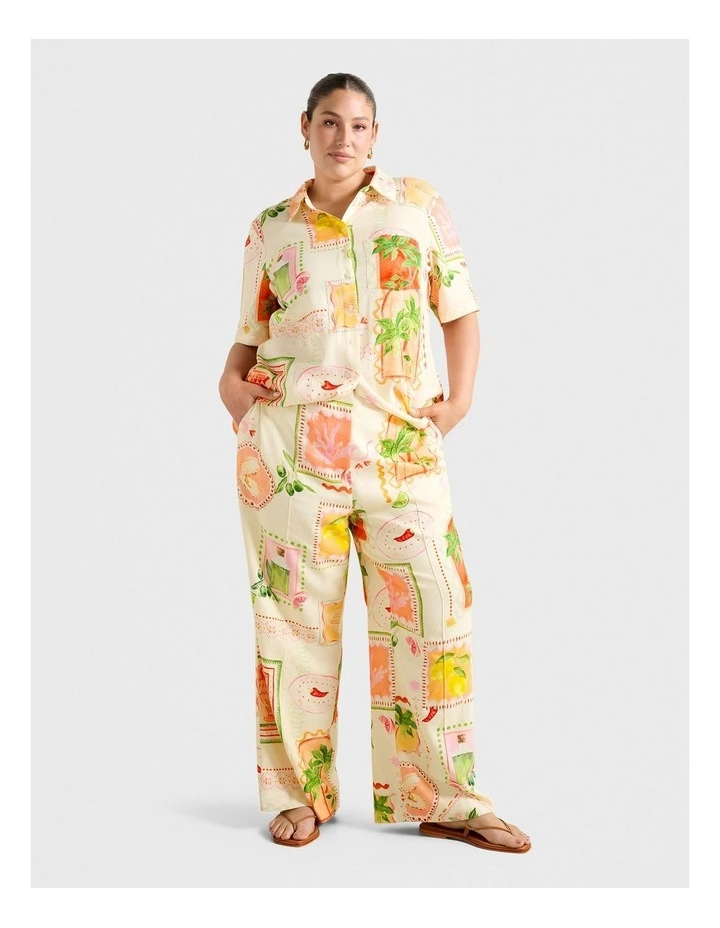 Kailani Linen Button Up Shirt in Multi image 5