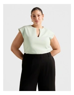 Montana V Neck Top in Green