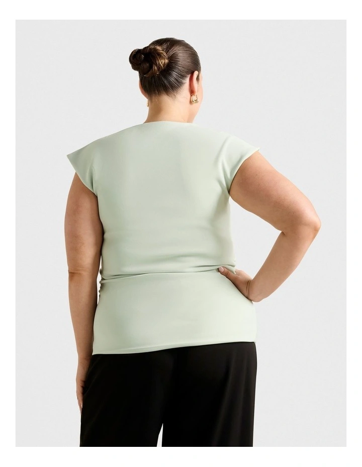 Montana V Neck Top in Green image 2