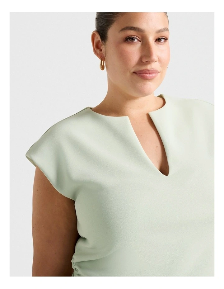 Montana V Neck Top in Green image 4