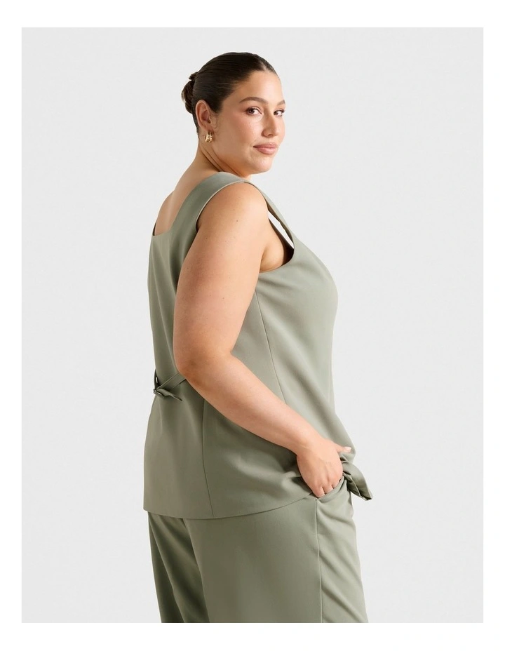 Haisley Square Neck Waistcoat in Green image 2