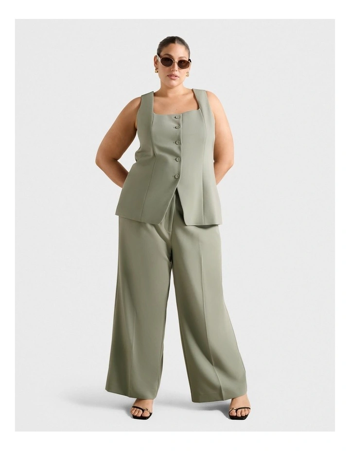 Haisley Square Neck Waistcoat in Green image 5