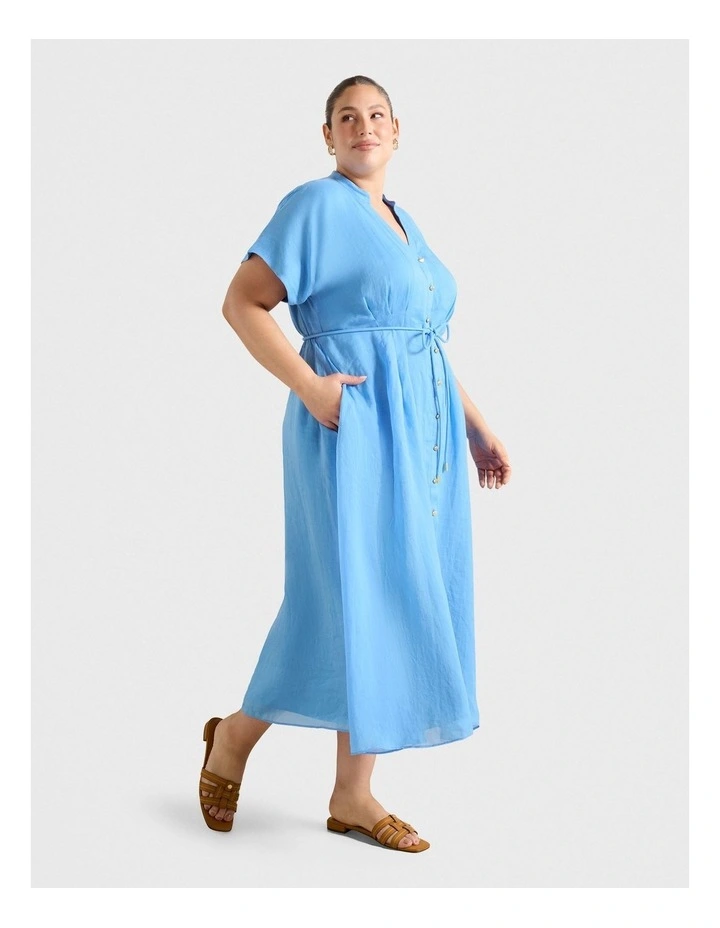 Jemma Shirt Midi Dress in Blue image 3