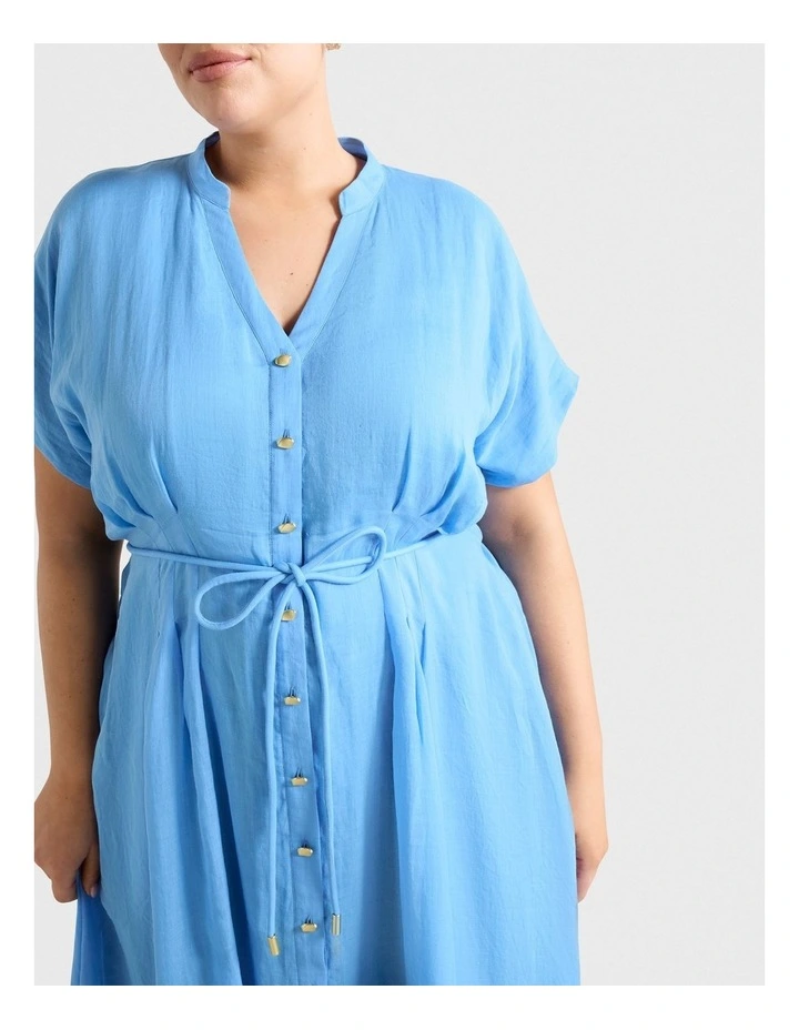 Jemma Shirt Midi Dress in Blue image 4