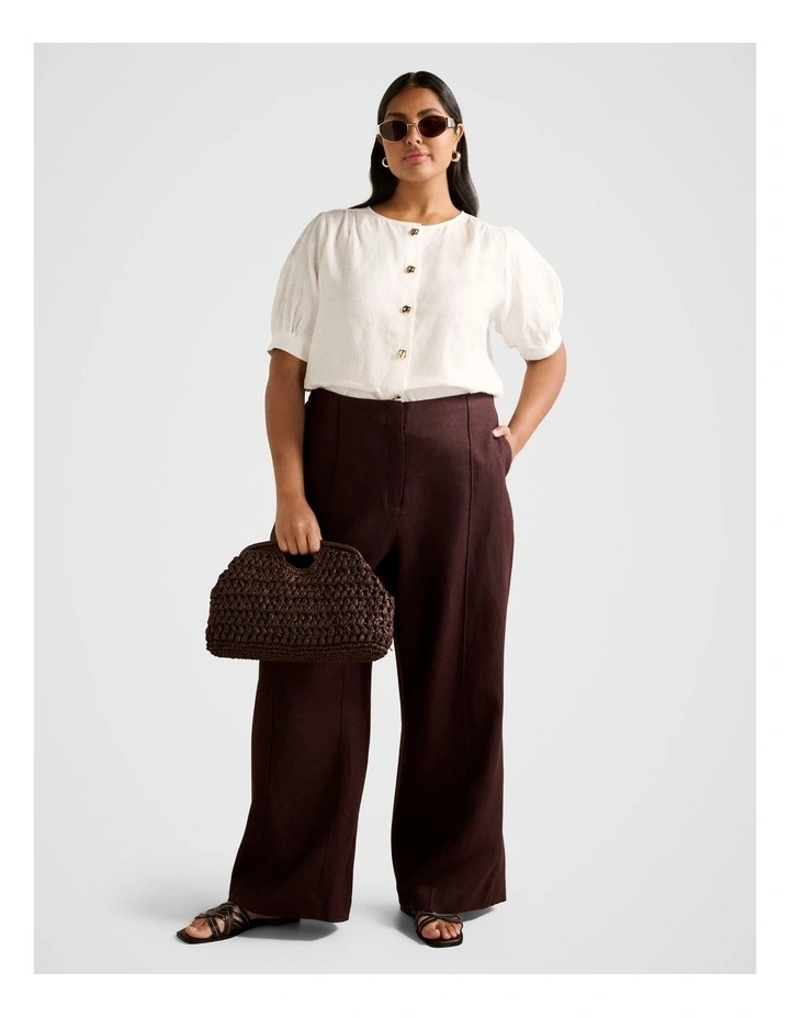 Riley Button Front Top in White image 5