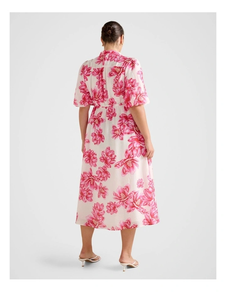 Macey Printed Midi Dress in Pink image 2