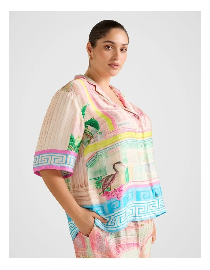 Brooklyn Satin Shirt in Multi image 3