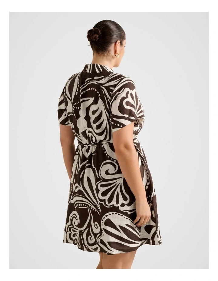 Grace Linen Shirt Mini Dress in Multi image 2