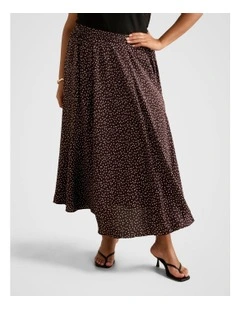 Hillary Printed Maxi Skirt in Brown