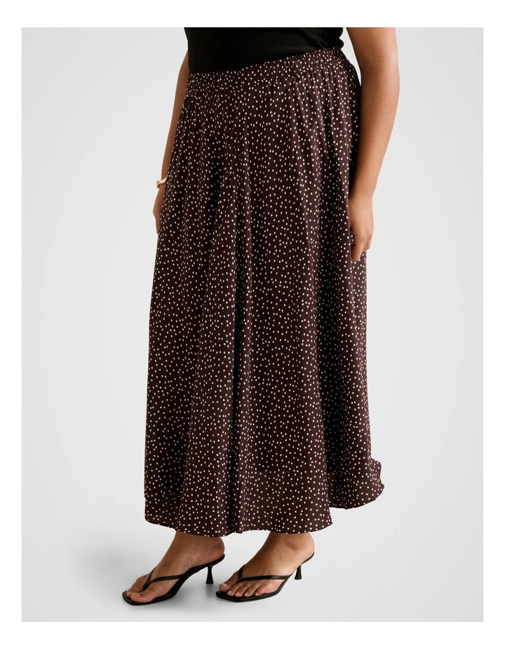 Hillary Printed Maxi Skirt in Brown image 3