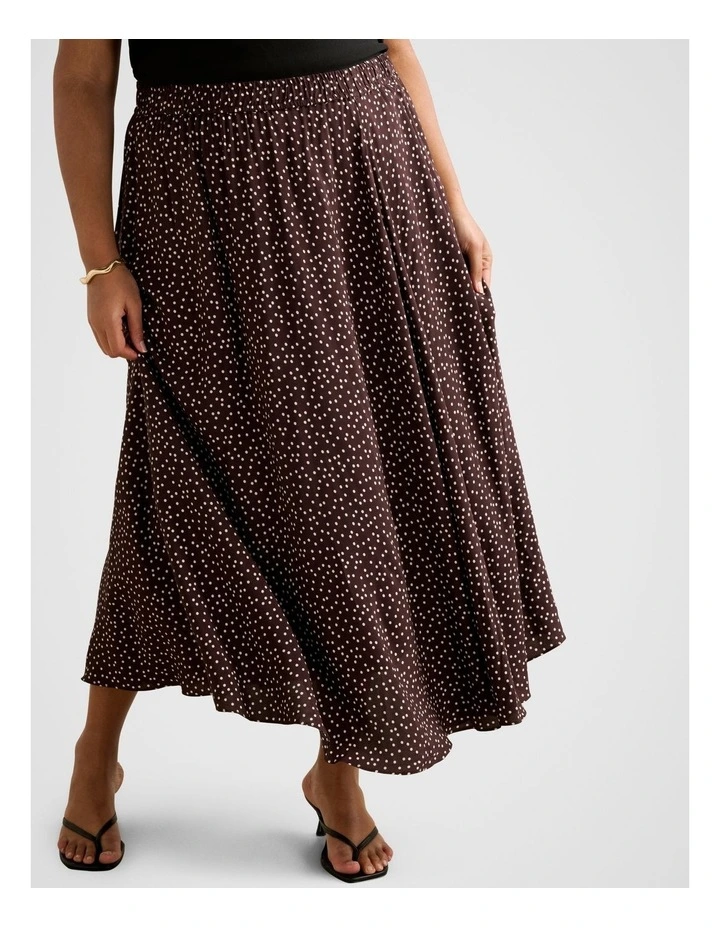 Hillary Printed Maxi Skirt in Brown image 4