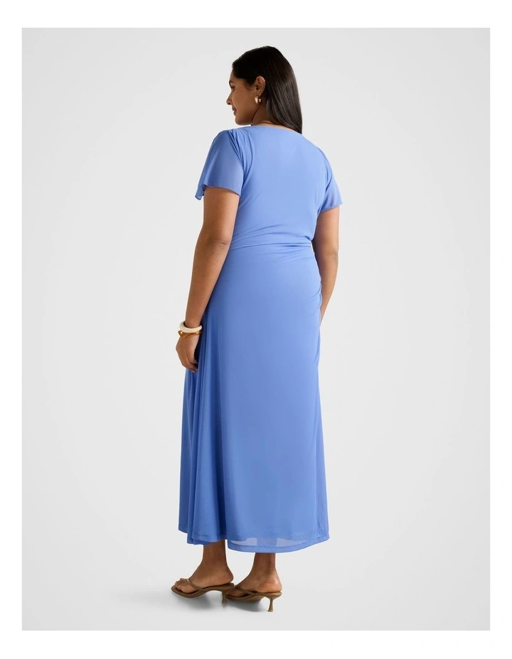Trish High Neck Jersey Dress in Blue image 2