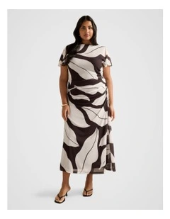 Trish High Neck Jersey Dress in Multi