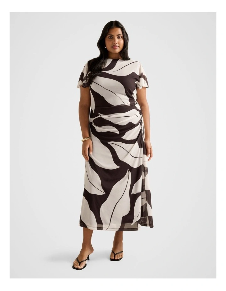 Trish High Neck Jersey Dress in Multi image 1