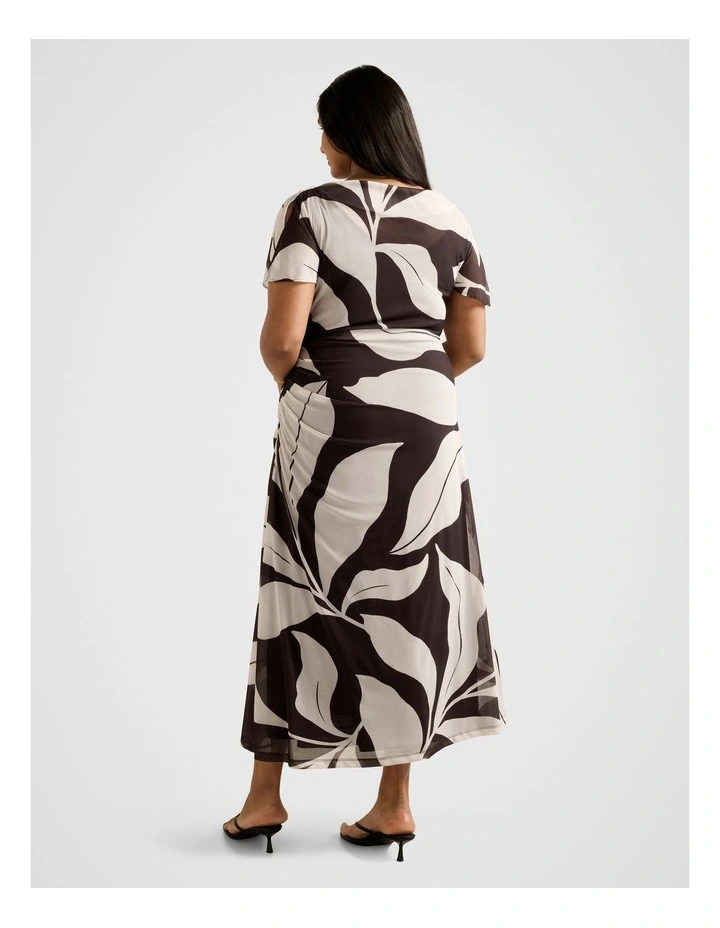 Trish High Neck Jersey Dress in Multi image 2