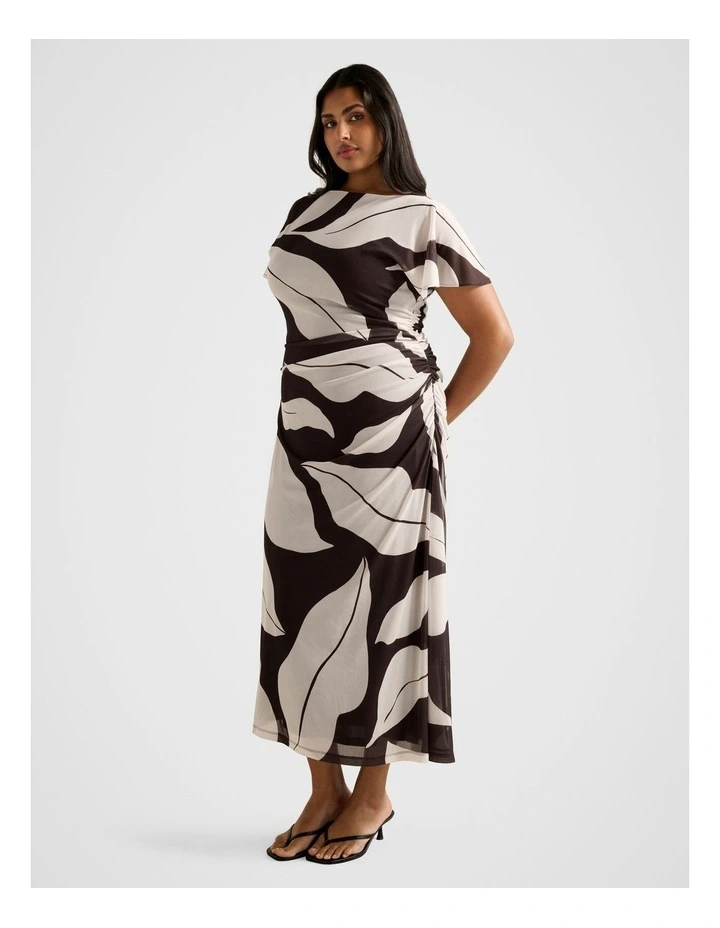 Trish High Neck Jersey Dress in Multi image 3