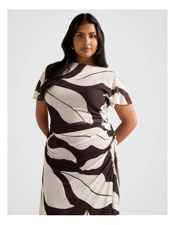 Trish High Neck Jersey Dress in Multi image 4