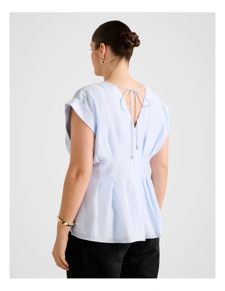 Vanessa V-Neck Top in Blue image 2
