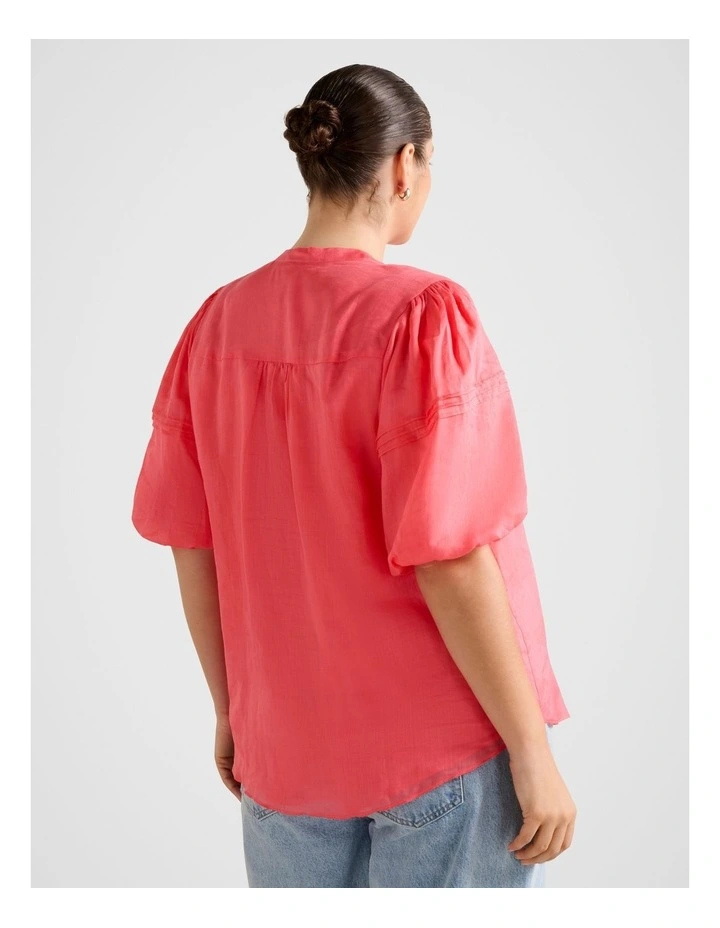 Mariella Pin Tuck Blouse in Pink image 2