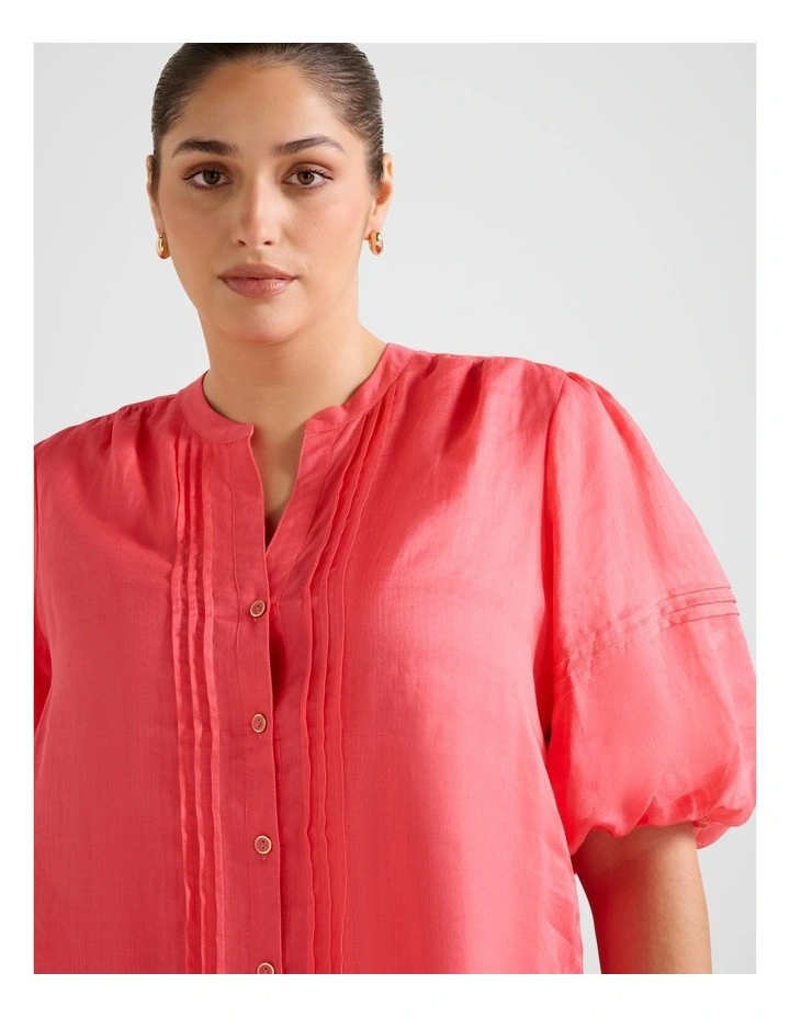 Mariella Pin Tuck Blouse in Pink image 4