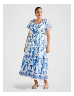 Iris Tiered Midi Dress in Multi