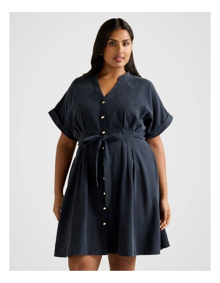 Brydie Belted Mini Dress in Navy image 1