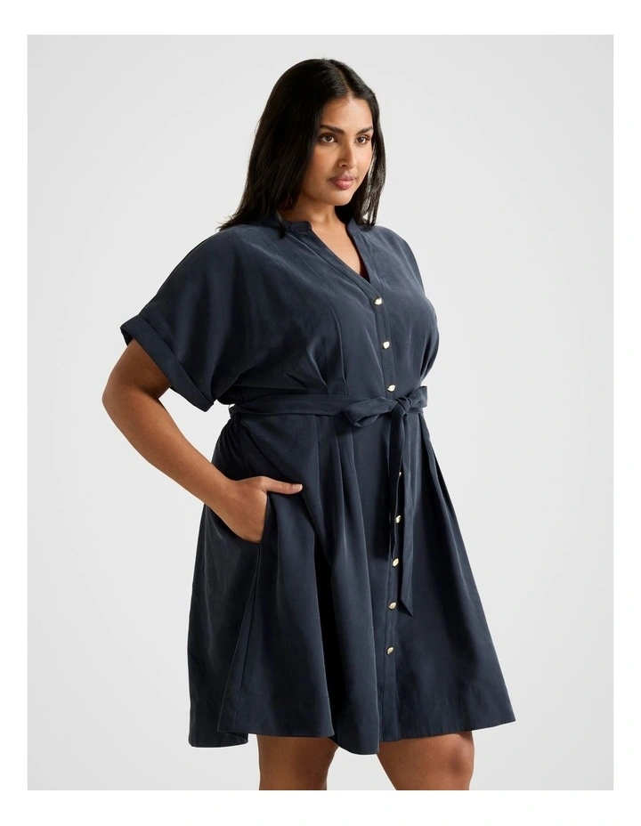 Brydie Belted Mini Dress in Navy image 3