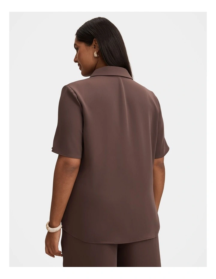 Anya Button Down Shirt in Chocolate image 2