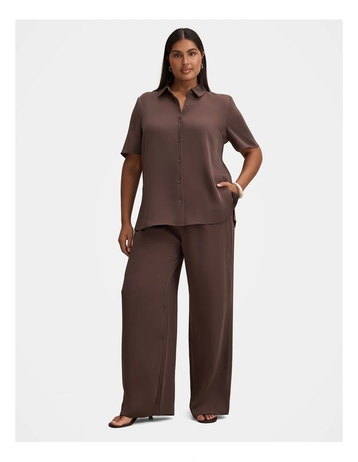 Anya Button Down Shirt in Chocolate image 5