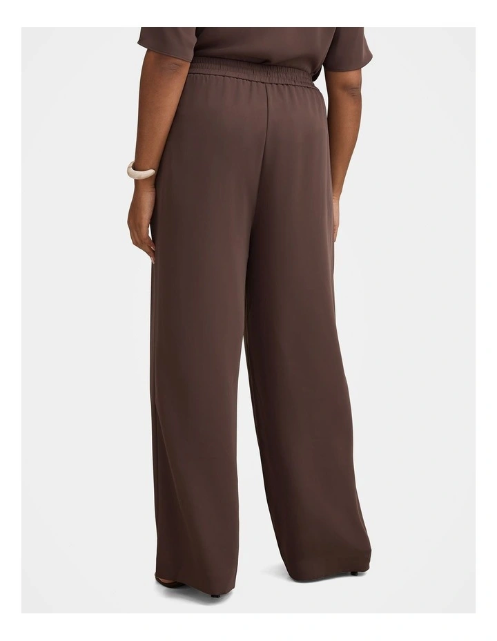 Enya Elastic Wide Leg Pants in Brown image 2
