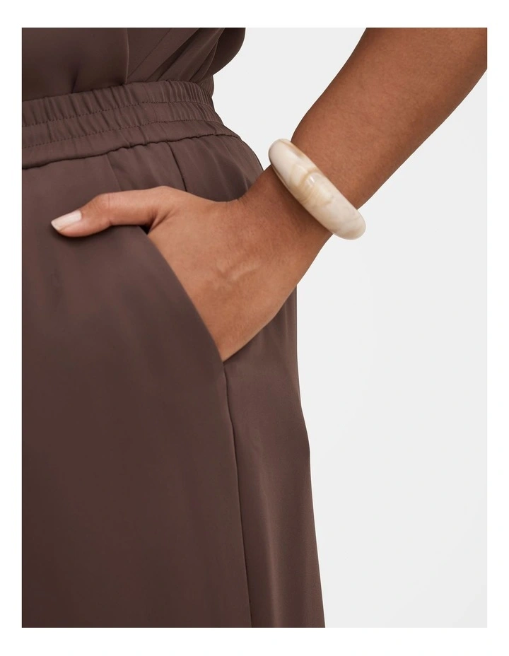 Enya Elastic Wide Leg Pants in Brown image 4