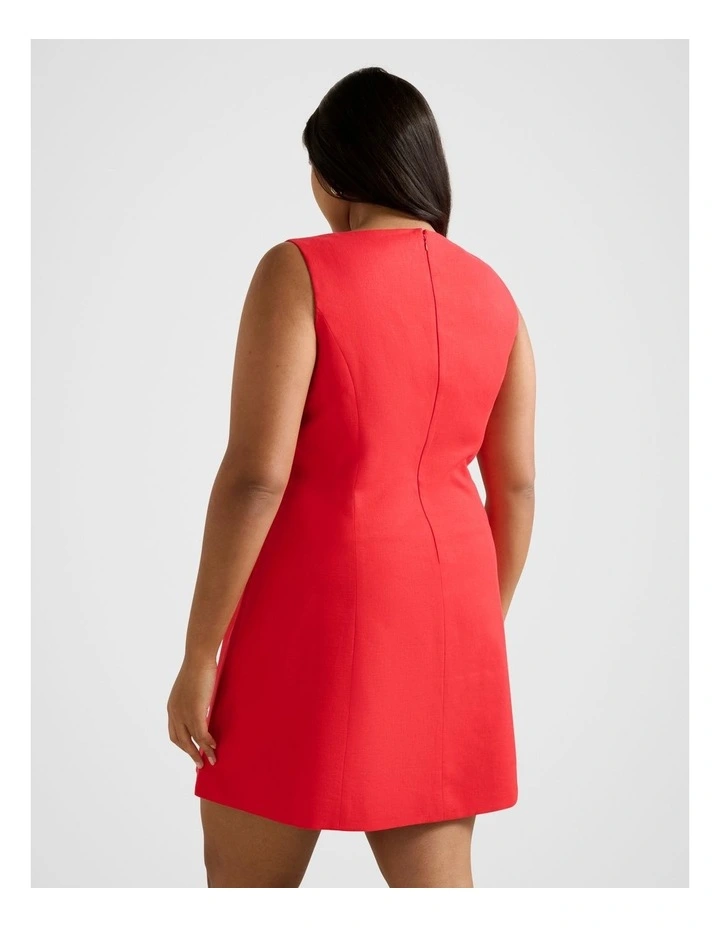 Kassie Boat Neck Mini Dress in Red image 2