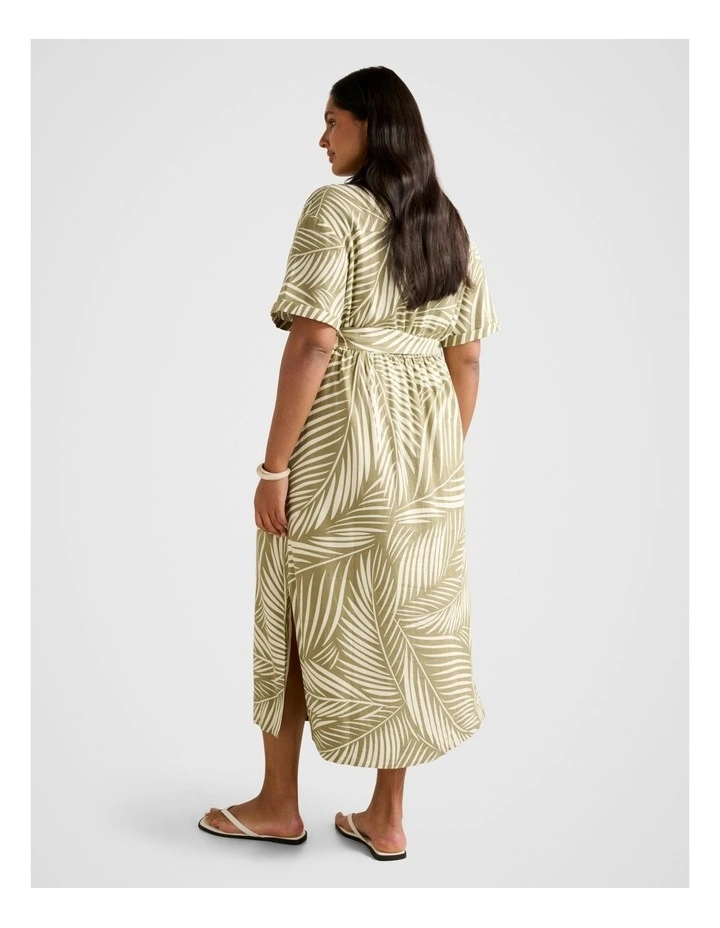 Hilary Belted Linen Midi Dress in Multi image 2