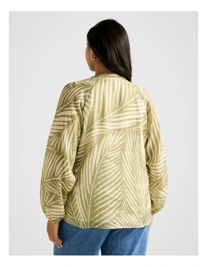 Sabrina Puff Sleeves Blouse in Green image 2