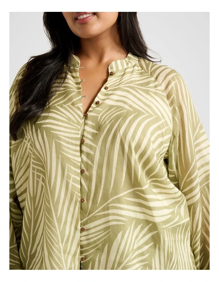 Sabrina Puff Sleeves Blouse in Green image 4
