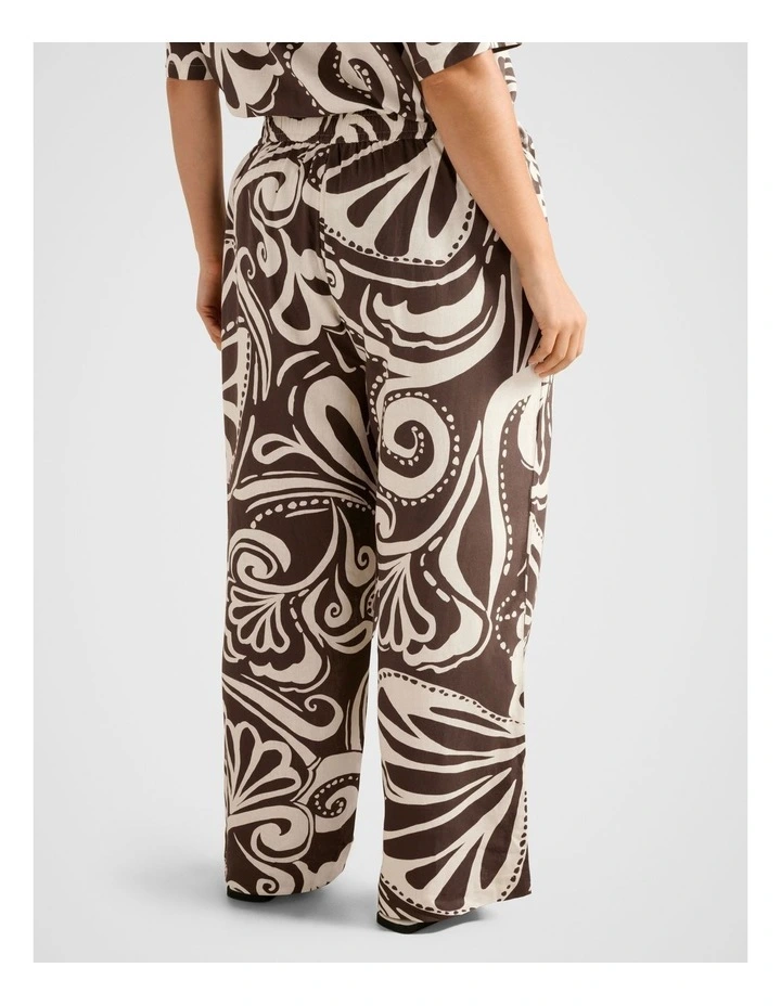 Saige Printed Wide Leg Pants in Brown image 2