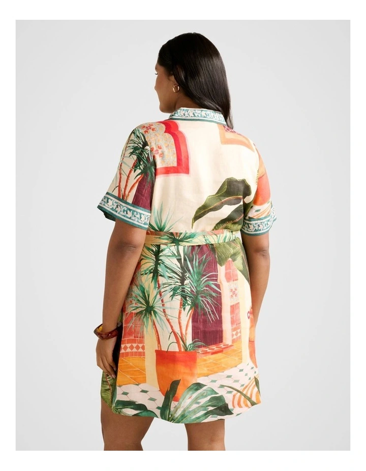 Sabine Printed Shirt Mini Dress in Multi image 2