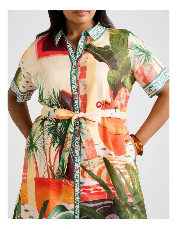 Sabine Printed Shirt Mini Dress in Multi image 4